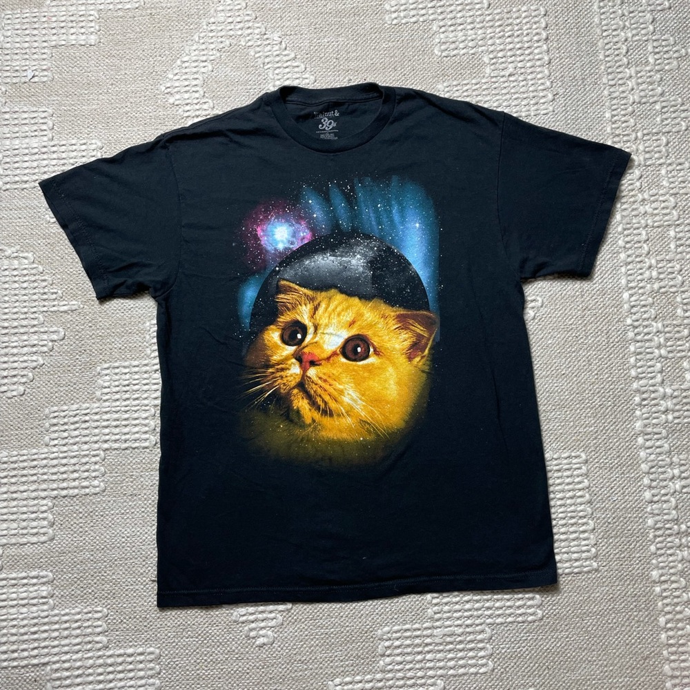 2013 Walnut & 39th Galaxy Cat Graphic Tee Shirt Lg